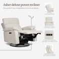thumbnail image 5 of Evolur Asher Deluxe Power Recline Glider, Extra-Wide Nursery Recliner Chair with Adjustable Power Headrest, 275° Swivel, USB-A & USB-C Charging Ports, Ergonomic Lumbar Support, FSC Certified, Oatmeal, 5 of 8
