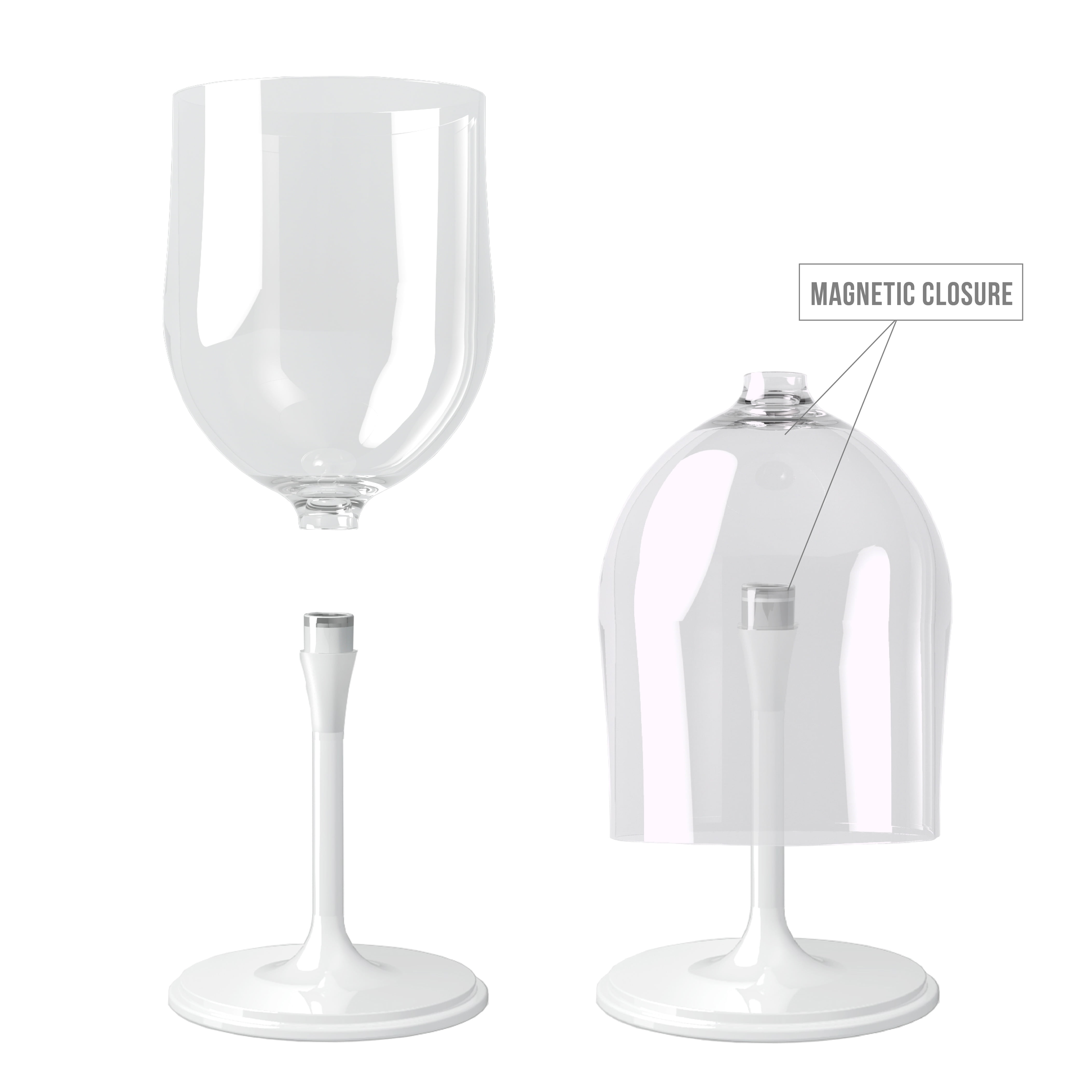 Transparent Portable Collapsible Wine Glass | Unbreakable, Shatterproof Clear Plastic Wine Glass | BPA Free, Dishwasher Safe, Detachable Stem Wine
