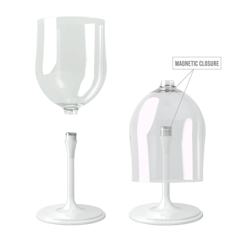 Clear Crystal Cut Premium Plastic Wine Glasses, 8oz, 20ct