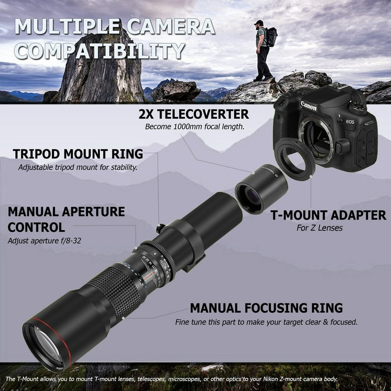 Z Mount Lenses Ultimaxx High-Power 500mm F/8 Manual Multi-Coated