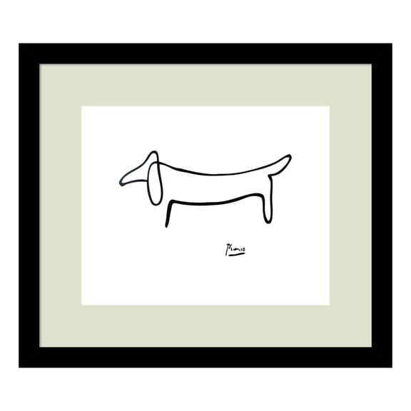 Amanti Art Le Chien (The Dog) Wood Framed Wall Art Print