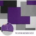 thumbnail image 2 of Modern Purple Shower Curtain Geometric Black Gray Shower Curtain Modern Shower Curtain Set for Women Black Girls Art Design Waterproof Bathroom Curtain Lavender Plum Square 72"x72" with 12 Hooks, 2 of 6