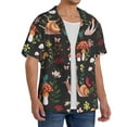 thumbnail image 4 of KLL Mushroom With Snails Print Men's Shirt Short Sleeve Button Down Summer Cuba Beach Shirts- XX-Large, 4 of 7