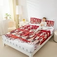 thumbnail image 4 of Manfei Happy New Year Queen Sheet Sets,Red White Flat Sheet,Christmas Nutcraker Soldier Queen Fitted Sheet For Teens,Ultra Soft Home Decor,4-Piece, 4 of 7