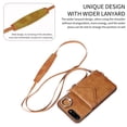 thumbnail image 3 of for iPhone 7 Plus/8 Plus PU Leather Back + TPU Frame Rugged Case, Classic 360 Rotating Ring Kickstand Card Slots Shoulder Strap Drop Protective Slim Fit Shockproof Phone Case Cover, Brown, 3 of 12