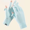 thumbnail image 3 of Guantes de conducción Manopla suave Chica Guantes de pantalla táctil de verano expuestos con dos dedos, 3 of 5