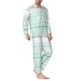 thumbnail image 2 of Lsque Flowers And Turquoise Wooden Pattern Long Sleeve Pajama Set for Men - Soft 2-Piece Sleepwear and Loungewear Set with Pockets, Comfy Nightwear-X-Large, 2 of 7
