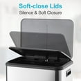 thumbnail image 4 of 2025 New Kitchen Dual Trash Can and Recycling Bin, 2 x 4 Gallon Stainless Steel Trash Can, 30 Liter, Removable Inner Bin and Soft Close Lid, Suitable for Home, Office, Business, 4 of 8