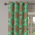 thumbnail image 2 of Ambesonne Geometric Grommet Curtain, Mandala, 50" x 108", Green Red Yellow, 2 of 6