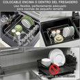 thumbnail image 3 of JEECOLI Escurridor De Platos En Fregadero, Escurridores de Trastes de Acero Inoxidable 304 Extensible, Escurreplatos Apto para Fregadero De Cocina De 40-59CM (Plata), 3 of 8