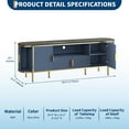 thumbnail image 2 of Luxury 70 in Fluted TV Stand with Faux Marble Top, Entertainment Center for TVs Up to 80 in, Wood Media Console with Curved Profile Sliding Doors and Adjustable Shelves for Living Room- Navy Blue, 2 of 7