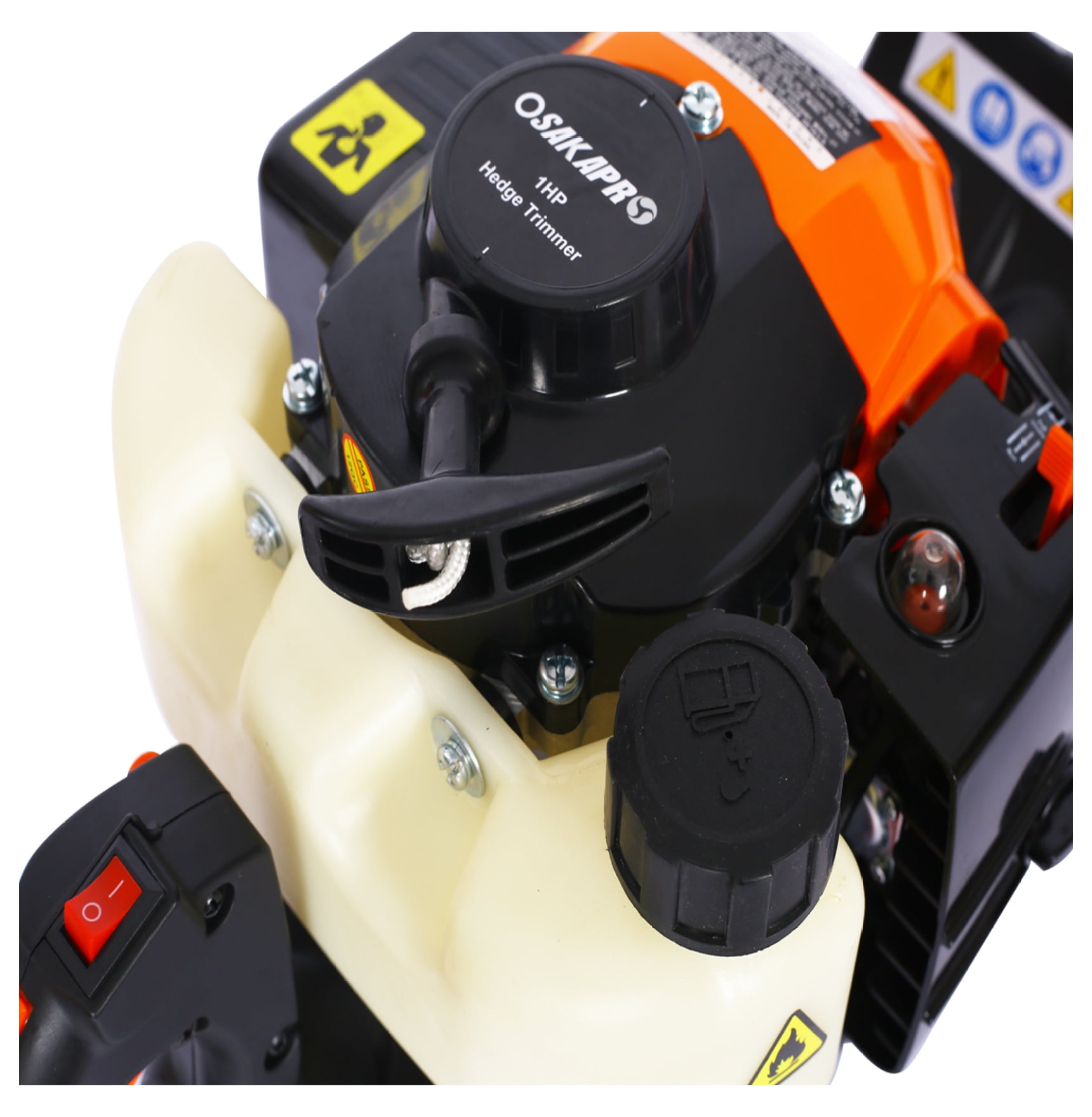 26cc Gas Hedge Trimmer 24 Inch Double Sided - Recoil Start, Lightweight & Low Vibration