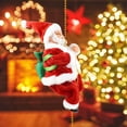 thumbnail image 2 of Climbing Santa On Rope, Christmas Animated Climbing Santa Claus Ornament with Music, Battery Operated Musical Christmas Figurine Climbing on Beads Decoration Gift for Christmas Tree Party Decor (Red), 2 of 9