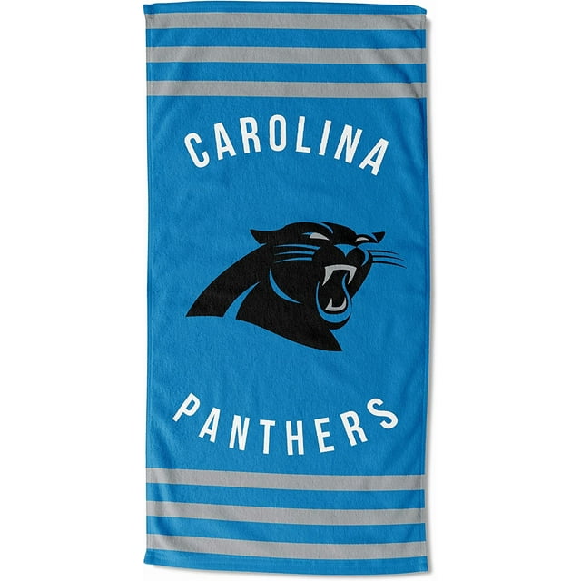 NFL Serviette de Plage Carolina Panthers à Rayures, 30 Pouces x 60 Pouces