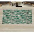 thumbnail image 1 of Geometric Decorative Rug, Raindrops Doodle Style Creative Leaf Shaped Colorful Girls Theme, Quality Carpet for Bedroom Dorm and Living Room, 6 Sizes, Jade Green, by Ambesonne, 1 of 1