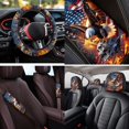 thumbnail image 3 of KUIFORTI American Flag Eagle Automobile Seat Cover Sets Wear-Resistant Set 14 Pcs Steering Wheel Cover Universal fit for SUV Van Sedan Truck Durable Anti Slip Comfortable, 3 of 4