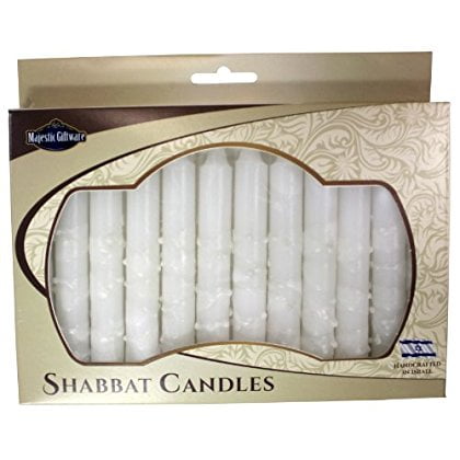 Majestic Giftware 12-Pack Hand Crafted Safed Shabbat Candle, 5 Inch, White Drops