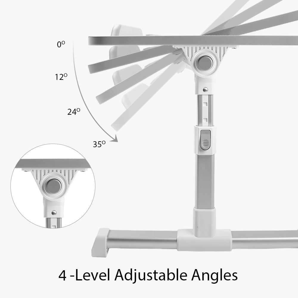 COWIN Laptop Desk Table, Adjustable Laptop Stand, Foldable Lap Desks ,Enlarged 23.62×13.4 in (Beige)