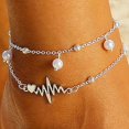 thumbnail image 4 of Pulsera de tobillo para mujer, estilo moderno, cadena dorada y plateada, pulsera tobillera para playa, conjunto de tobilleras, 4 of 6