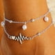thumbnail image 4 of Pulsera de tobillo para mujer, estilo moderno, cadena dorada y plateada, pulsera tobillera para playa, conjunto de tobilleras, 4 of 6