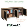 thumbnail image 4 of Forward Furniture Horizon 72" x 20" Office Storage Cabinet - 4 Glass Doors - Attractive Commercial Grade Wood Veneer Construction - Appalachian Smoke Wood Veneer Finish, 4 of 4
