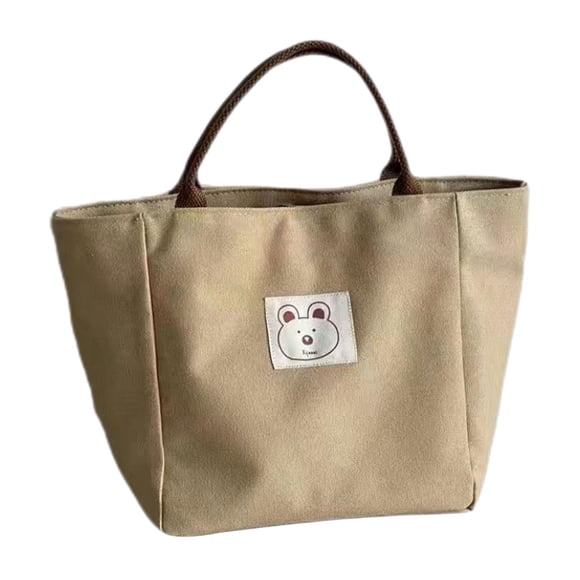 Bolso De Lona Para Mujer, Bolso De Compras Elegante, Bolso De Lona Duradero Para El Trabajo, Escuela, Color Beige
