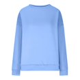 thumbnail image 2 of WTXUE Pullover Crewneck Sweatshirt for Womens Plus Size Sweatshirts Casual Pullover Long Sleeve Shirts Soft Comfy Loose Fit Top Tunic Sweatshirts Lightweight Sweatshirt Sky Blue Xl, 2 of 8