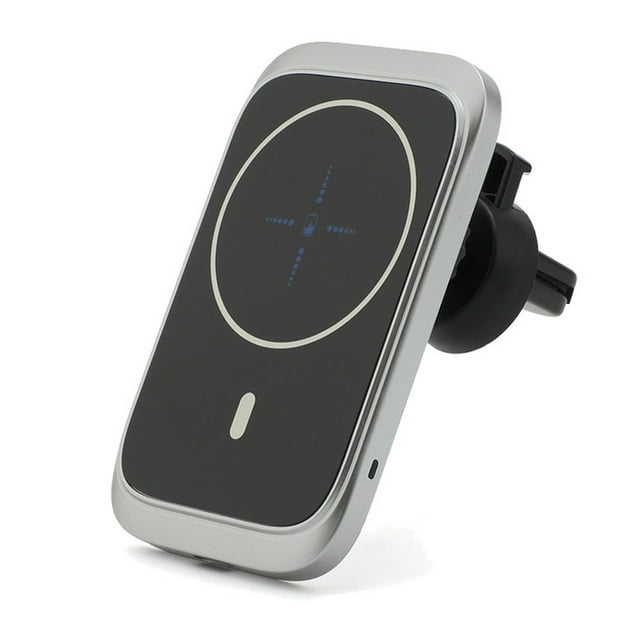 Cargador de coche inalámbrico magnético compatible con teléfonos iPhone 12 sin carcasa y fundas magnéticas, soporte de coche inalámbrico rápido con abrazadera de ventilación de aire segura Vhermosa 223261-2