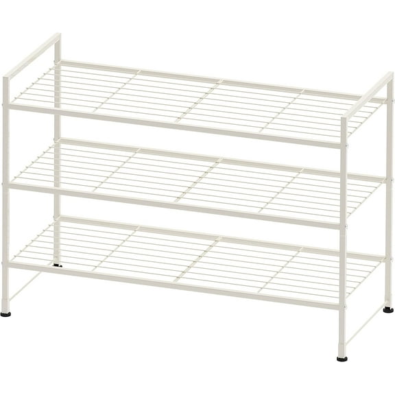 3-Tier Stackable Shoes Storage Shelf, White