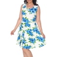 thumbnail image 3 of White Mark Women's Plus Size Flower Fit and Flare Dress, 3 of 4