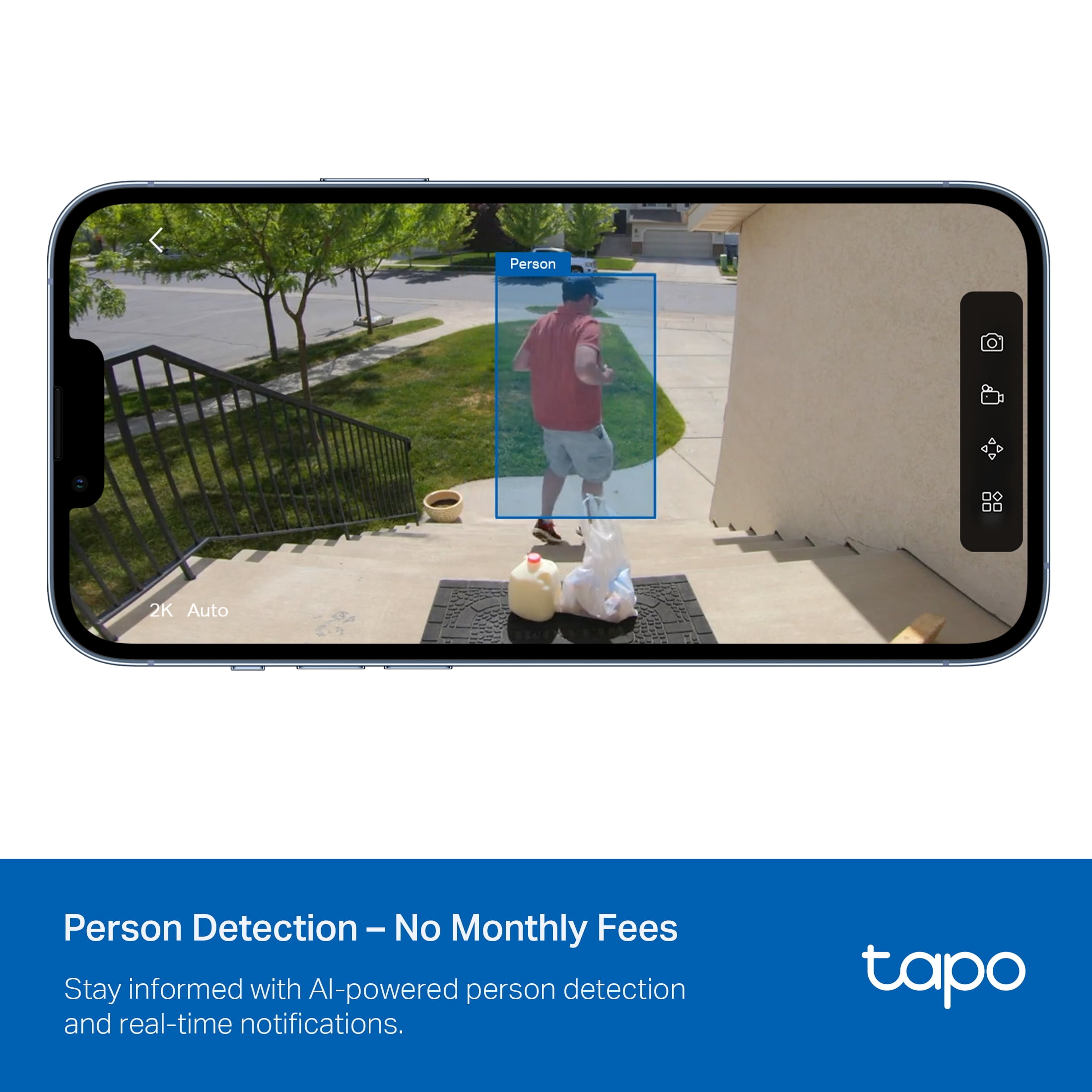 TP-Link Tapo Wireless Indoor/Outdoor 2K Security Camera, Waterproof, Rechargeable, Battery-Powered, Install Anywhere, Local or Cloud Storage - Subscription not Required, Two-Way Audio - TC82(2-pack)