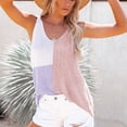 thumbnail image 3 of Sarapandan Sarapandan Women's V Neck Summer Casual Loose Sleeveless Knitted Blouse Shirts Vest Contrast Colors Pink M Sarapandan, 3 of 6