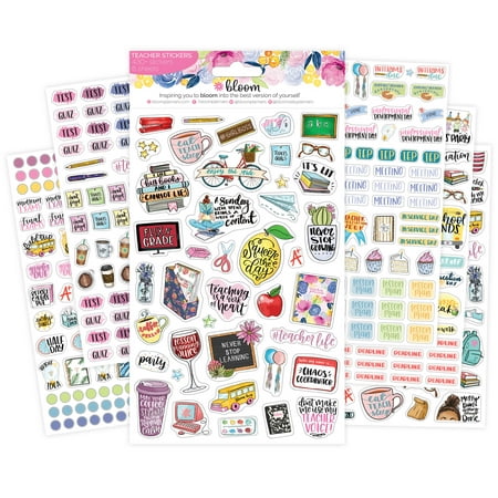 Franklin Blooms Daily Refills - Planner Sticker Sheets, Teacher Pack - bloom daily planners
