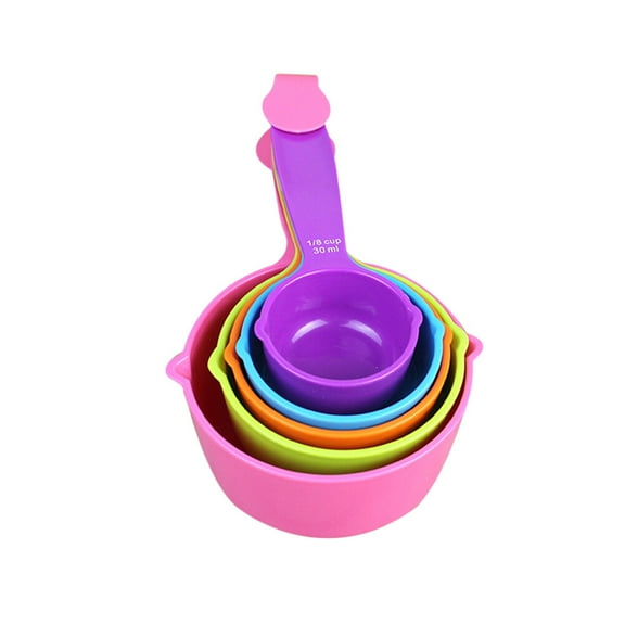 Yageerya 5pcs Colorful Measuring Spoons Plastic Kitchen Baking Measuring Spoons Measuring Tool (Size L)