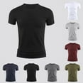 thumbnail image 6 of Ana Mens Short Sleeve T Shirt Summer Plain Casual Gym Muscle Crew Neck Slim Fit Tops, 6 of 9