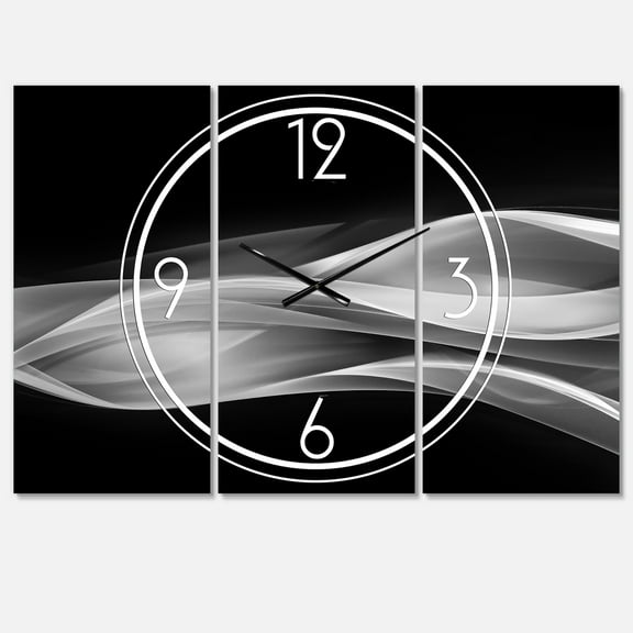 Designart 'Glittering Silver Pattern' Modern Wall Clock