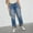 Blue, variant on Aloohaidyvio Jeans for Women Ripped Mid Waisted Boyfriend Jeans Loose Fit Distressed Stretchy Denim Pants