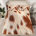 thumbnail image 2 of jejeloiu Rustic Western Farmhouse Queen Sheet Sets,Cow Cattle Hide Flat Sheet,Farm Animal Queen Fitted Sheet For Kids,Ultra Soft Home Decor,4pcs, 2 of 7