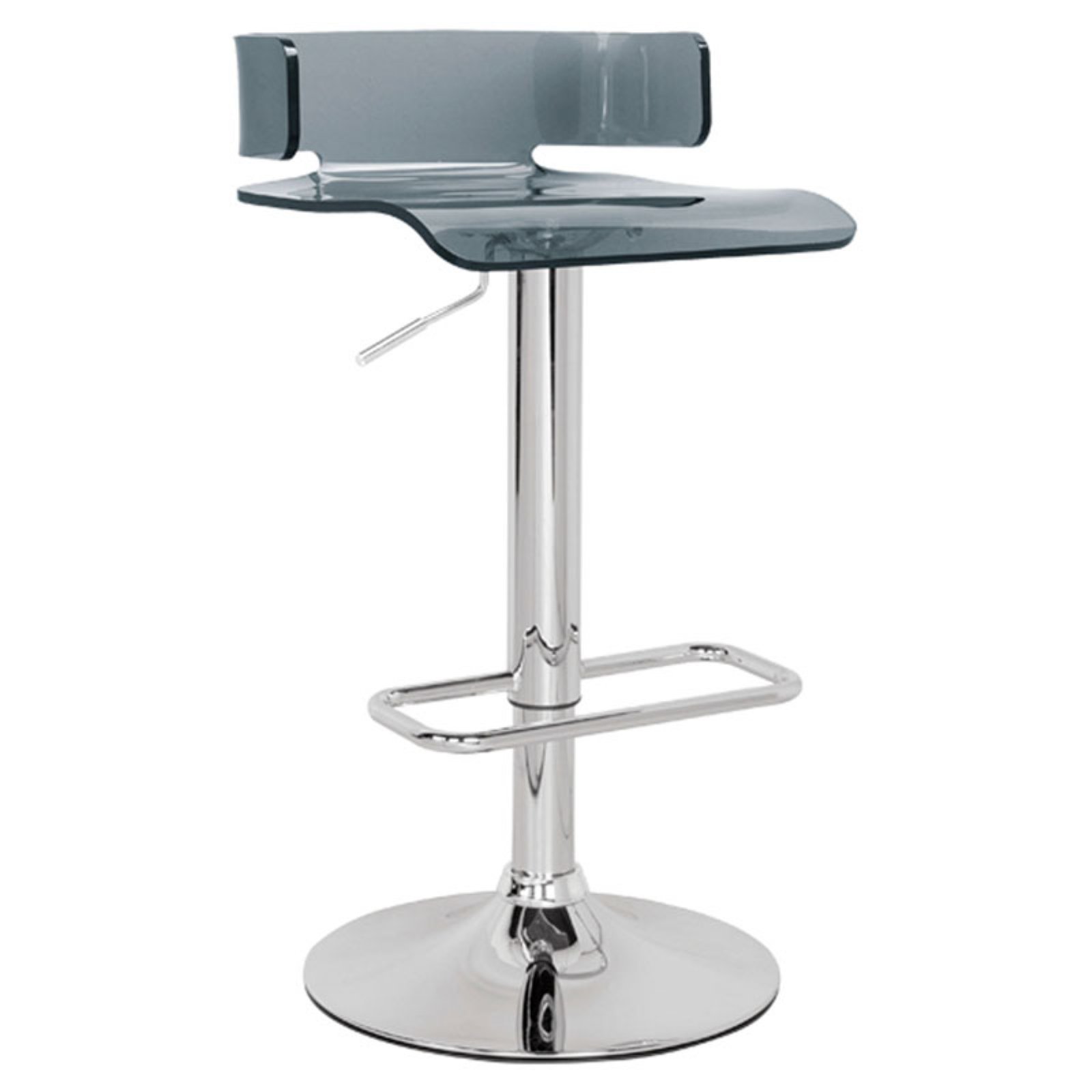 ACME Rania Adjustable Stool with Swivel, Clear & Chrome