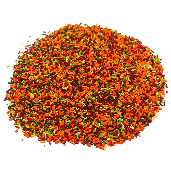 Pumpkin Decorrette Blend | 4 oz Resealable Stand Up Bag | Thanksgiving Themed Sprinkles for Cookies, Cakes, and Cupcakes | Orange Pumpkins and Autumn Inspired Jimmies