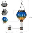 thumbnail image 3 of Tkrady Solar Hot Air Balloon - Waterproof Solar Lantern with Flickering Flame for Garden Yard Patio Farmhouse Decoration，Stained Glass Blue, 3 of 6