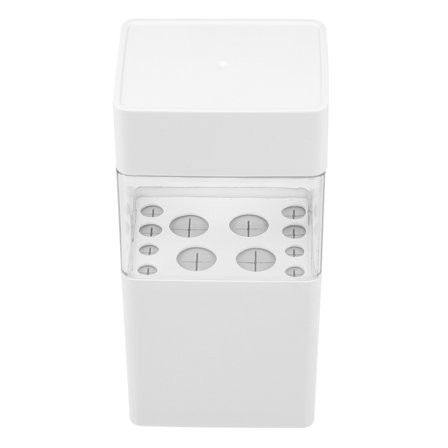 ifundom White Plastic Makeup Brush Organizer with Lid, Cosmetic Brush Holder for Vanity, Easy