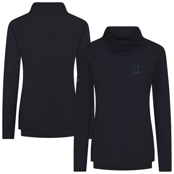 Women's Levelwear Black Miami Marlins Advance Insignia 2.0 Raglan Pullover