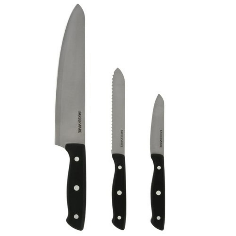 Farberware Classic 3piece Stamped Full Tang Triple Riveted Chef Knife
