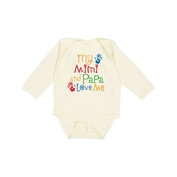 Inktastic Mimi and Papa Love Me Boys or Girls Long Sleeve Baby Bodysuit