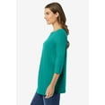 thumbnail image 3 of Woman Within Plus Size Perfect Three-Quarter Sleeve Boatneck Tee, 3 of 6