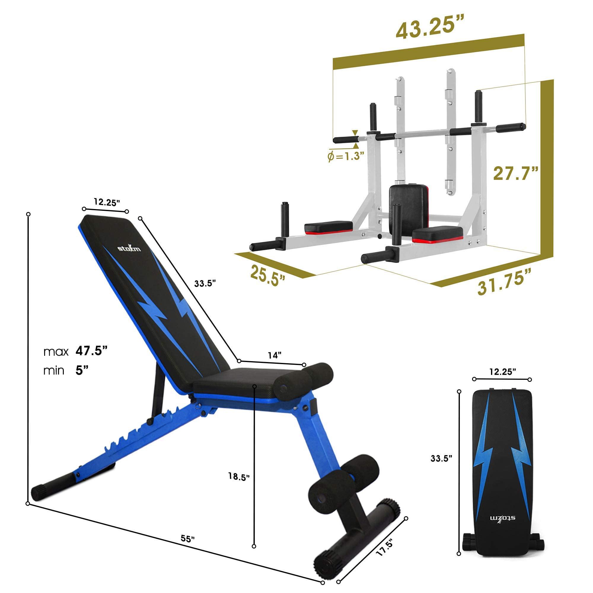 JX FITNESS Adjustable Weight Bench Home Training Gym Weight
