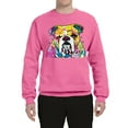thumbnail image 2 of Wild Bobby Dean Russo Neon Colorful Pug Dog The Bulldog Dog Lover Unisex Crewneck Graphic Sweatshirt, Neon Pink, Large, 2 of 5