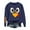 Navy, variant on Women's Thanksgiving Turkey Print Funny Gobble Turkey Sweatshirt Crew Neck Casual Fashion Tee Shirts Orange L