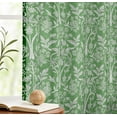thumbnail image 5 of Vargottam Cotton Curtains for Windows - 3-in-1 Rod Pocket/Back Tab Short Window Drapes - Light Filtering Cotton Canvas Panels - Set of 2, 52"x63" - Leaves Print (Green), 5 of 8